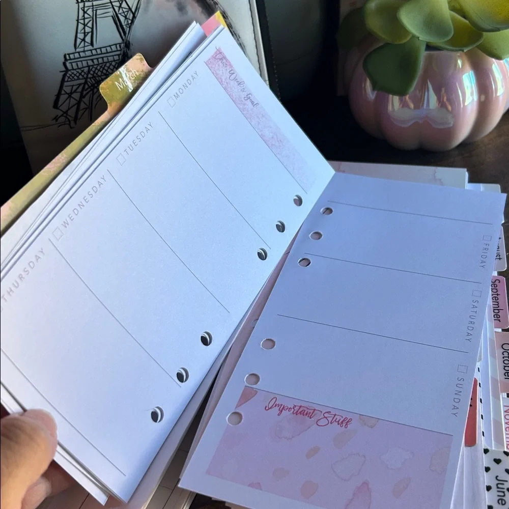 🎀 Recollections Planner Paris Theme Inserts Rare VHTF Zipper ✨🎀